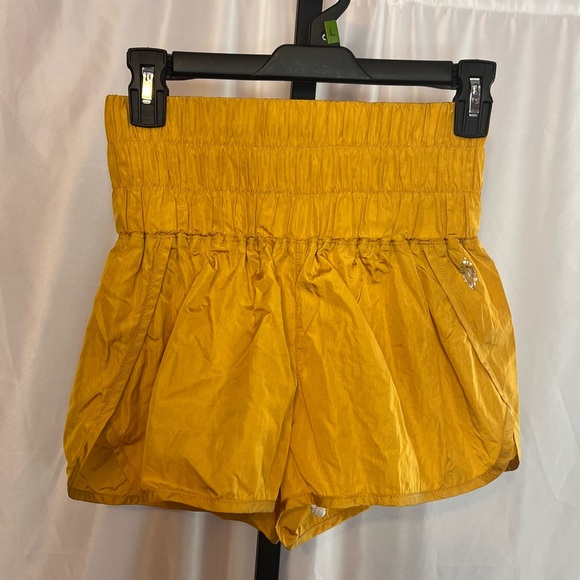 Free People Movement The Way Home Golden Yellow Shorts, size Small - Picture 2 of 8